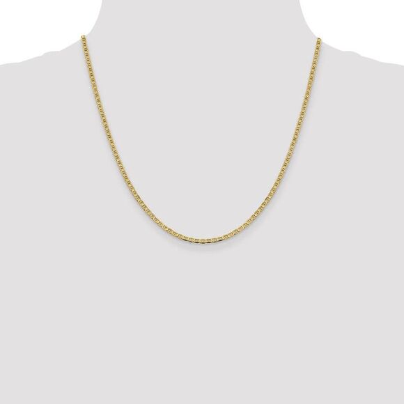 2.4mm 10k Yellow Gold Flat Anchor Chain Necklace, 20 Inch - Picture 2 of 8